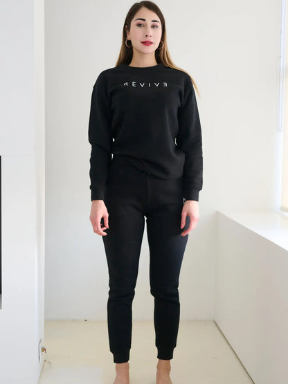 Two Piece Lounge Set. Crew Neck Sweatshirt and Jogger Pants