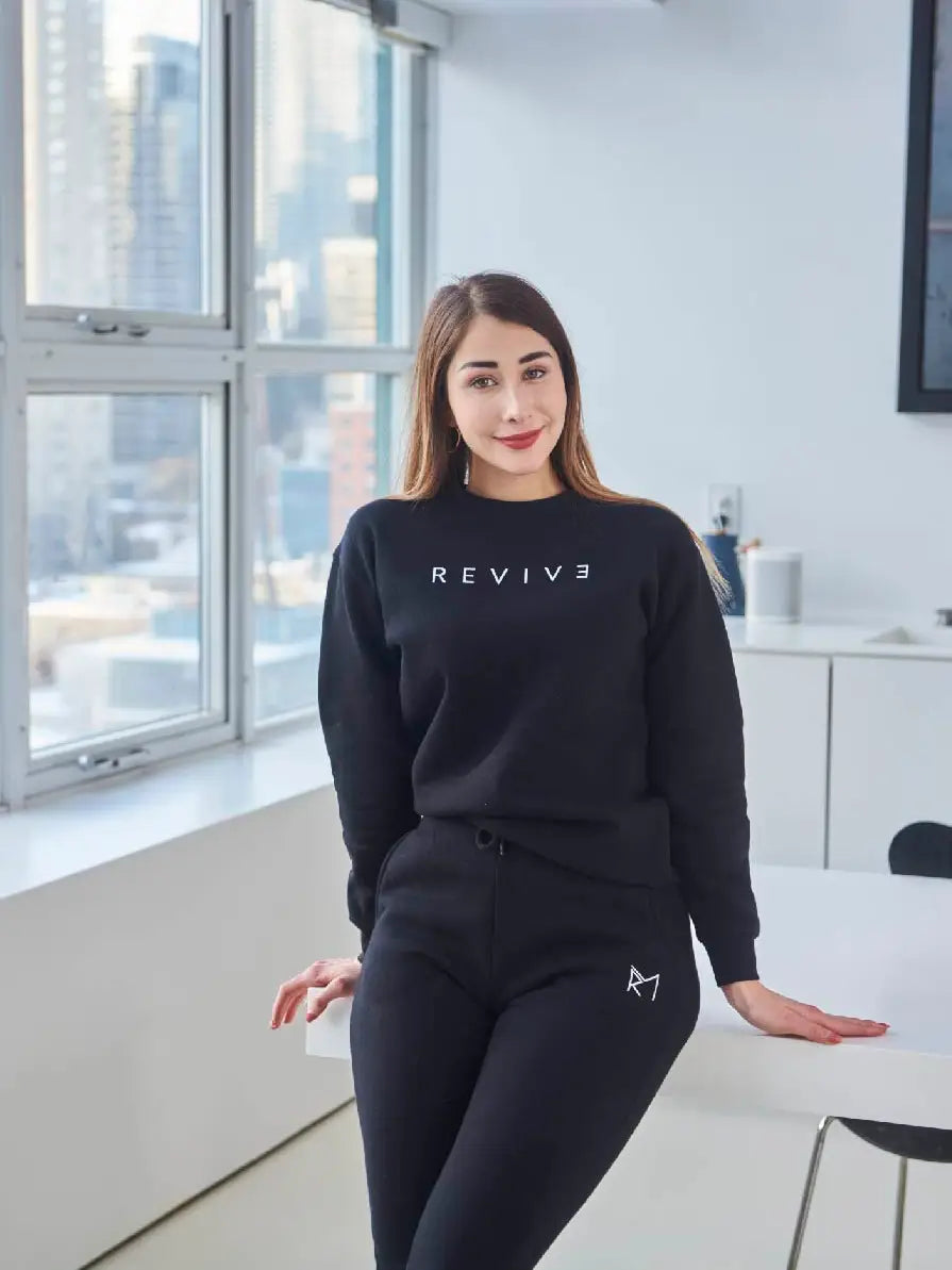 Two Piece Lounge Set. Crew Neck Sweatshirt and Jogger Pants