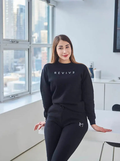 Two Piece Lounge Set. Crew Neck Sweatshirt and Jogger Pants